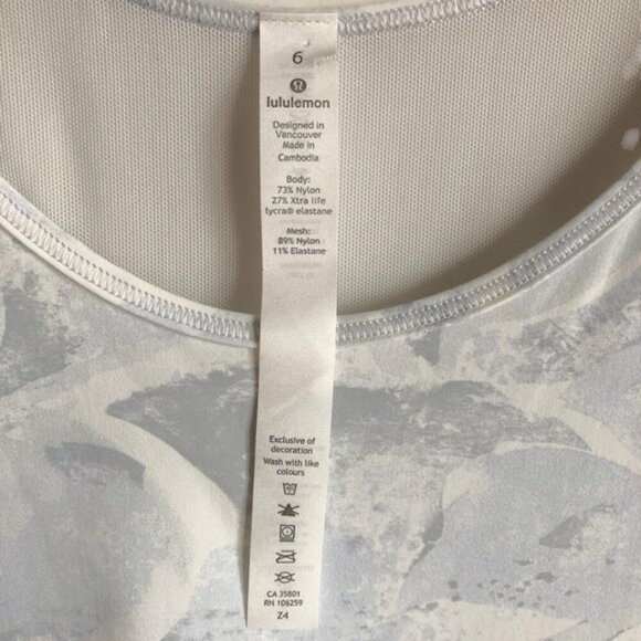 Lululemon Sculpt Tank II Size 6 Tropical Shadow Starlight Multi White - Picture 9 of 9